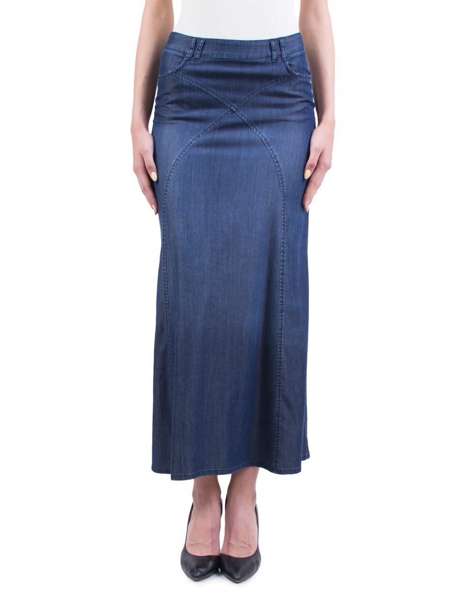 Straight Cut Denim Skirt